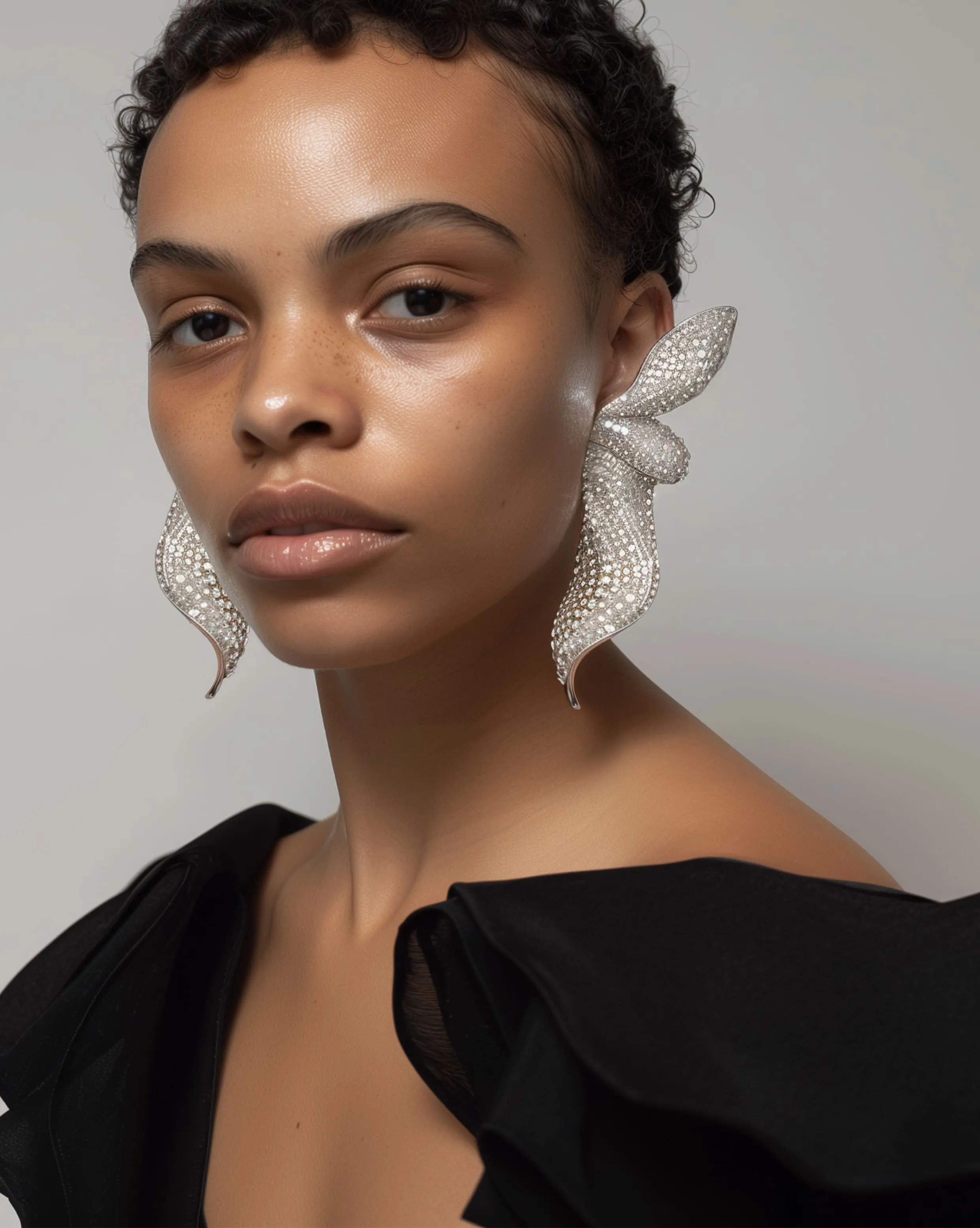 Leaf Diamond Earrings - Silver sold by JW PEI