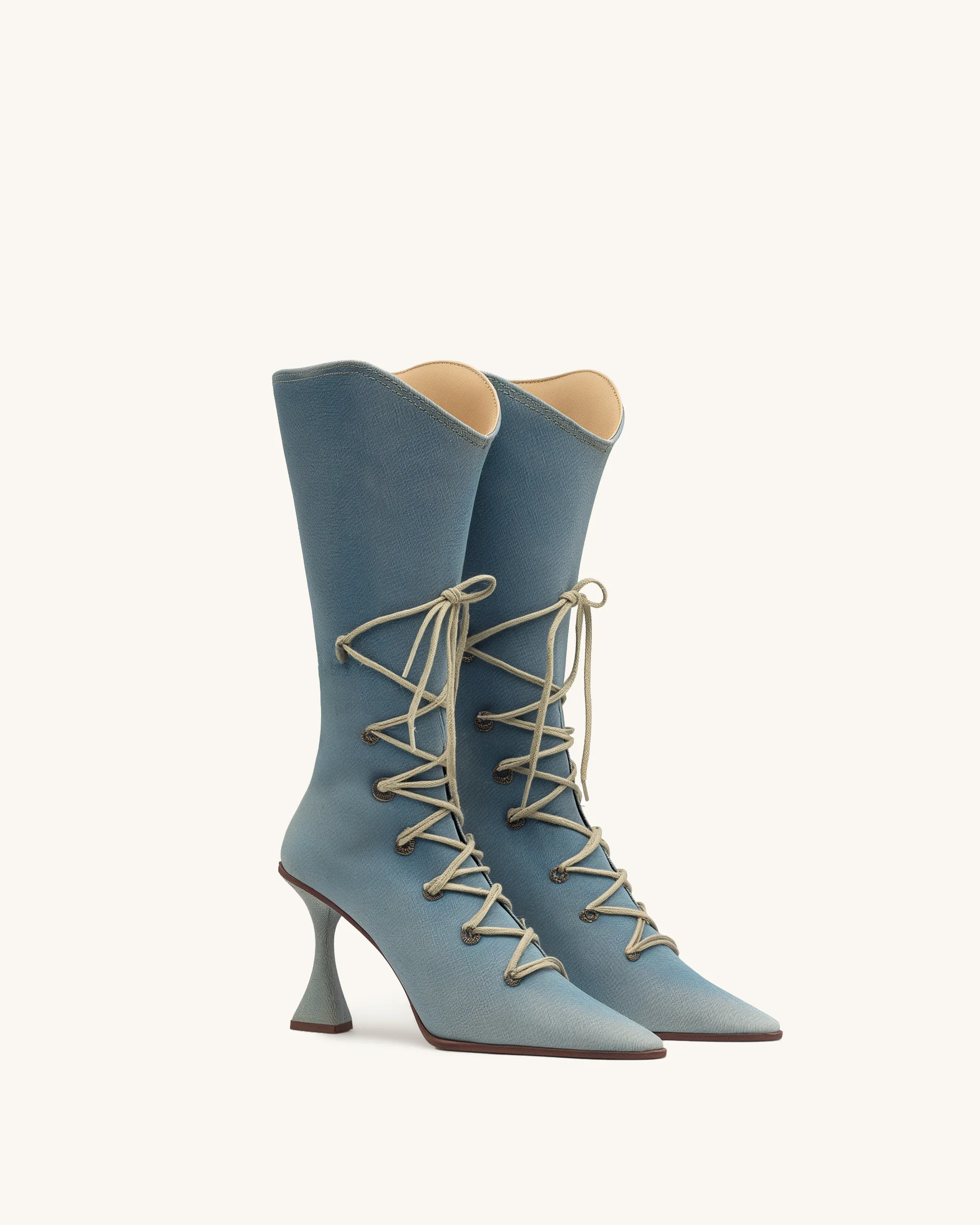 Emma Denim Lace Boots - Blue sold by JW PEI