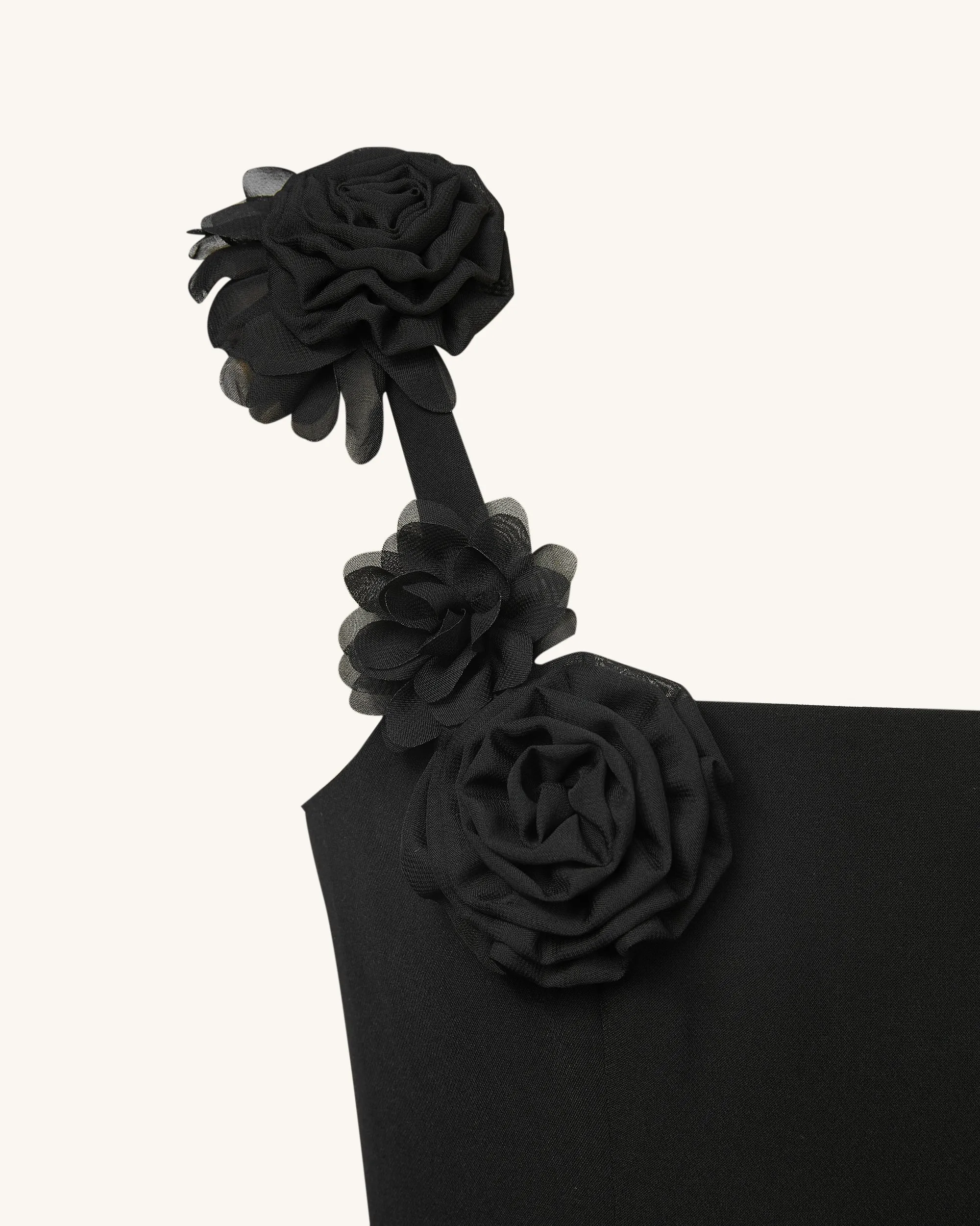 Elaina Black Rosette Applique Mini Dress - Black sold by JW PEI product image thumbnail 2