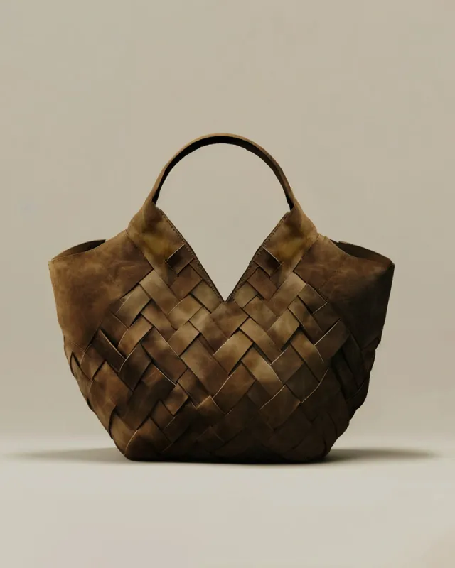 Sienna Woven Tote Bag - Brown sold by JW PEI