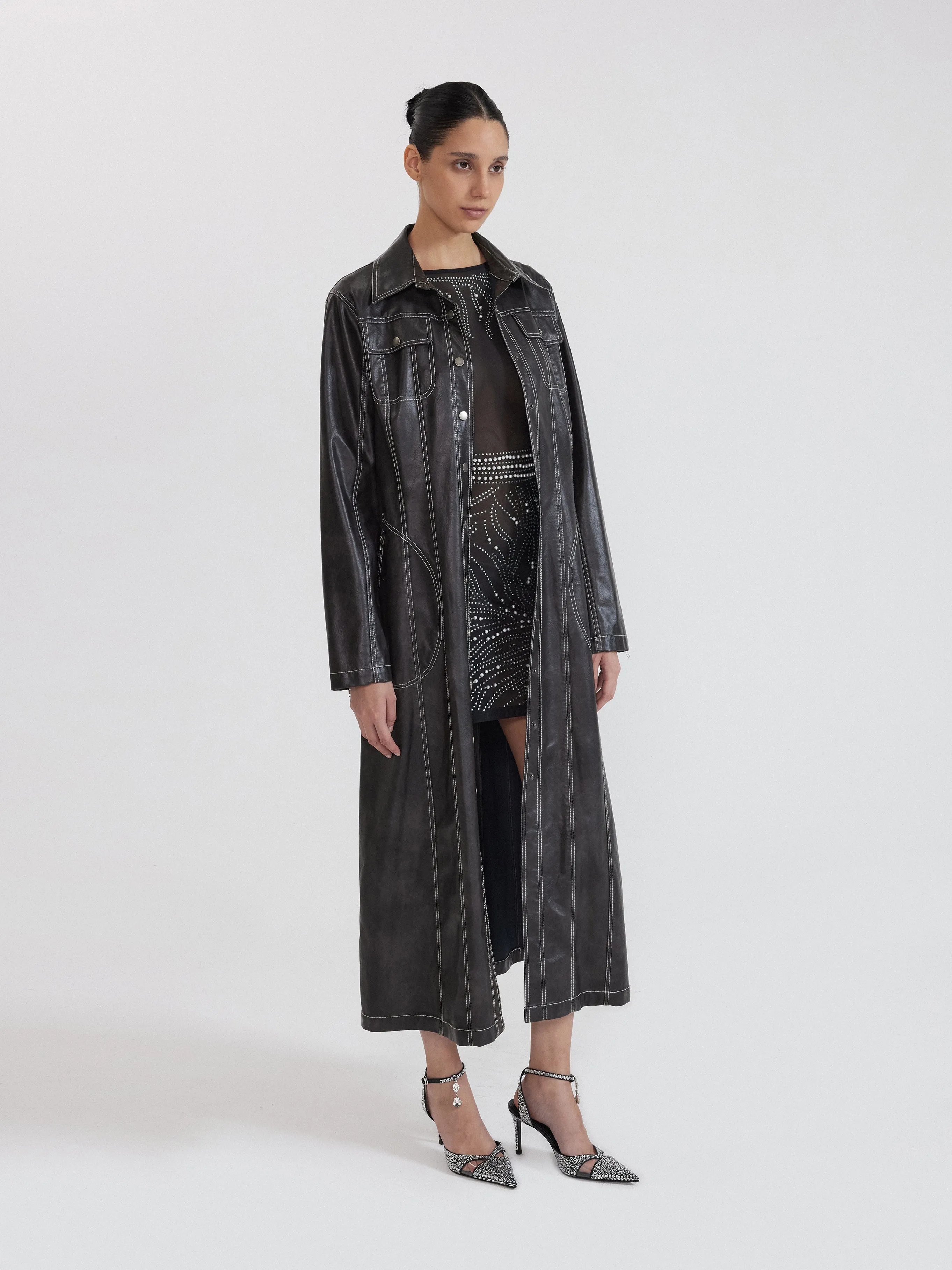 Denim Long Coat - Black sold by JW PEI product image thumbnail 2
