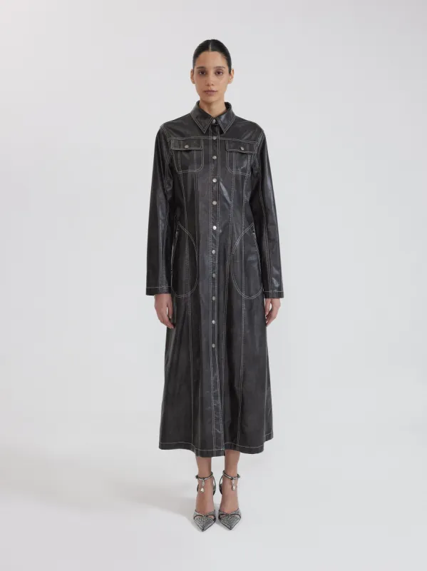 Denim Long Coat - Black sold by JW PEI