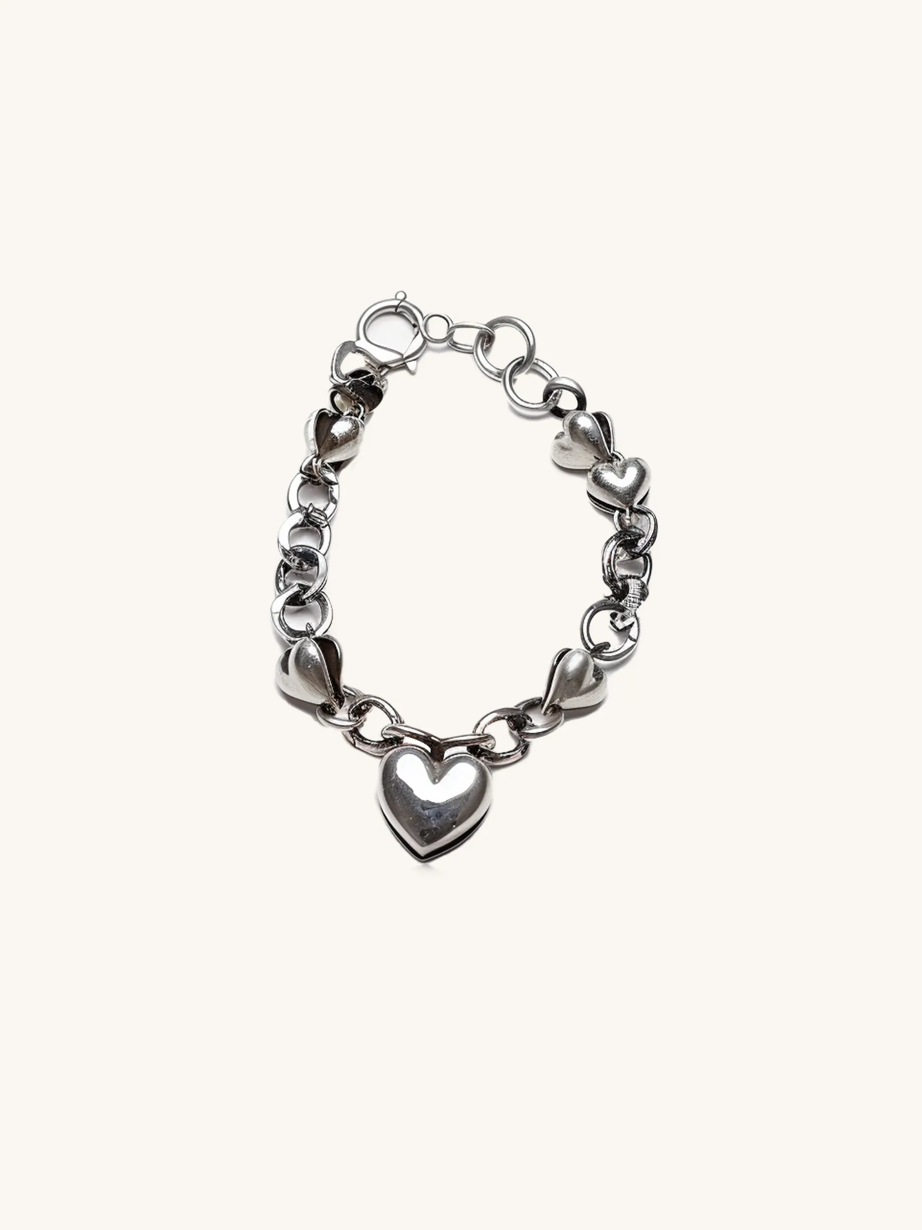 Heart Charm Bracelet - Silver sold by JW PEI