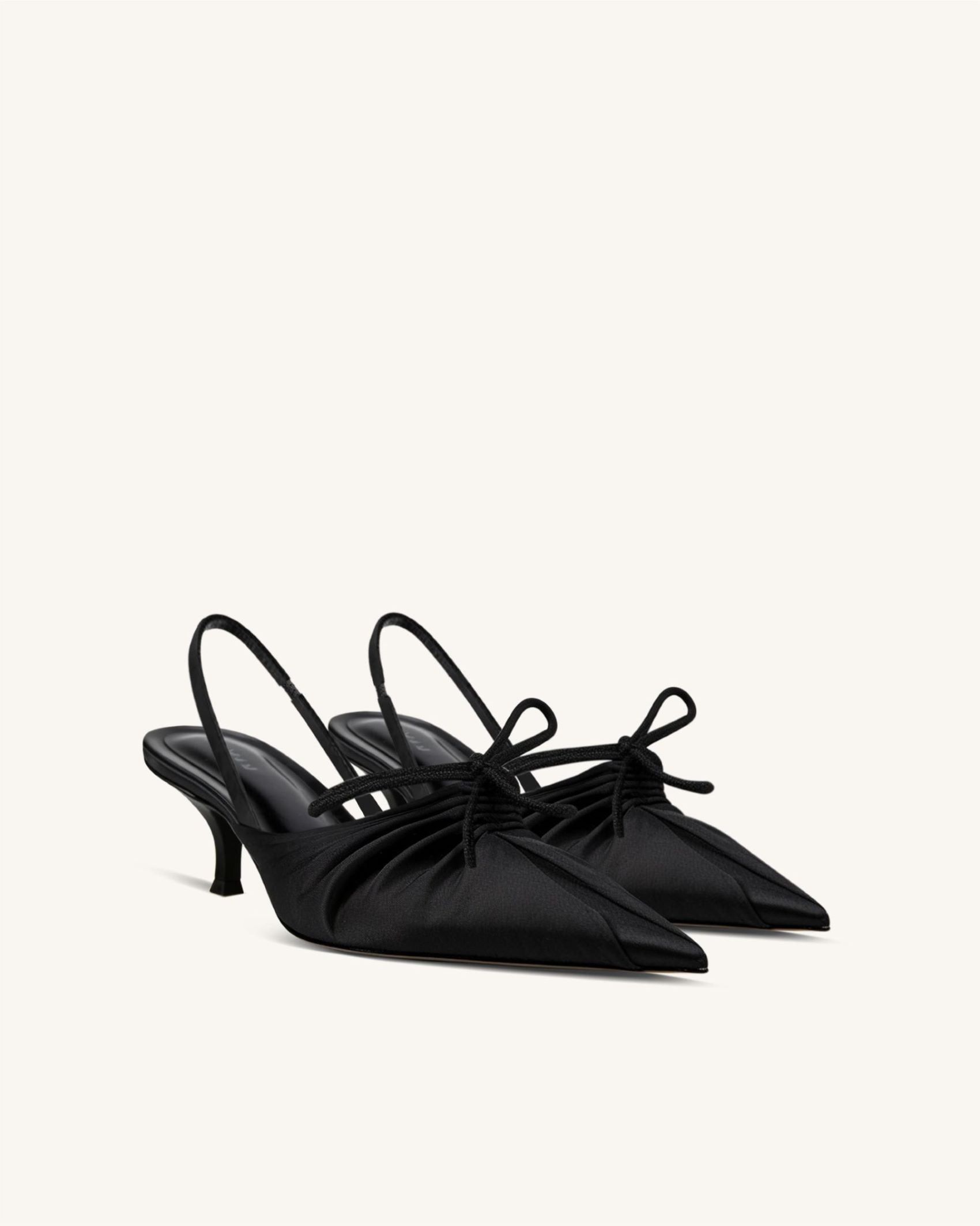 Sarai Lace-up Slingback Pumps - Black sold by JW PEI