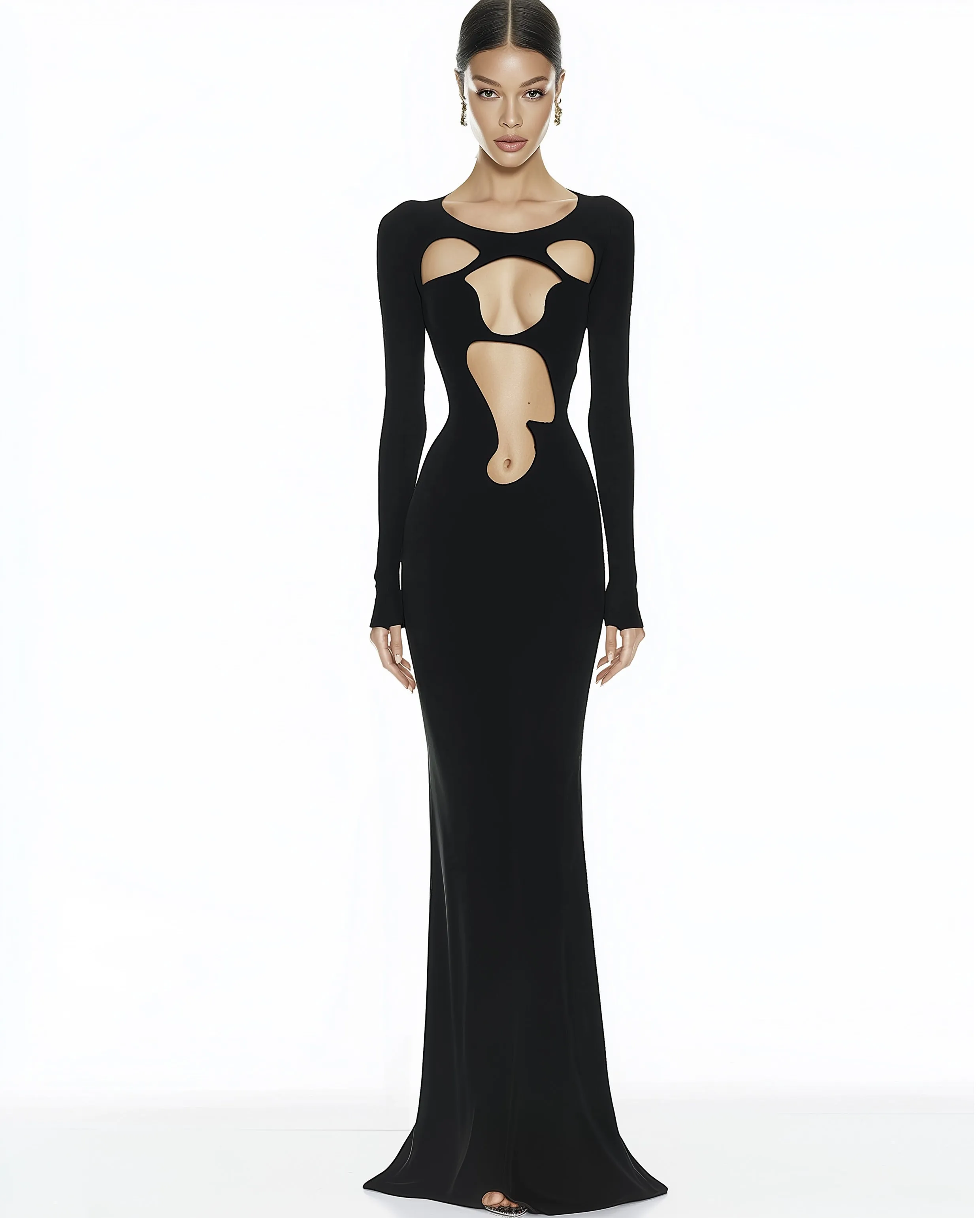 Ava Cutout Bodycon Gown - Black sold by JW PEI