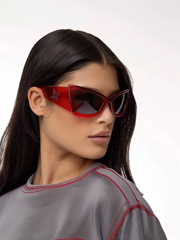 Lindsay Star Red Sunglasses - Red made by JW PEI