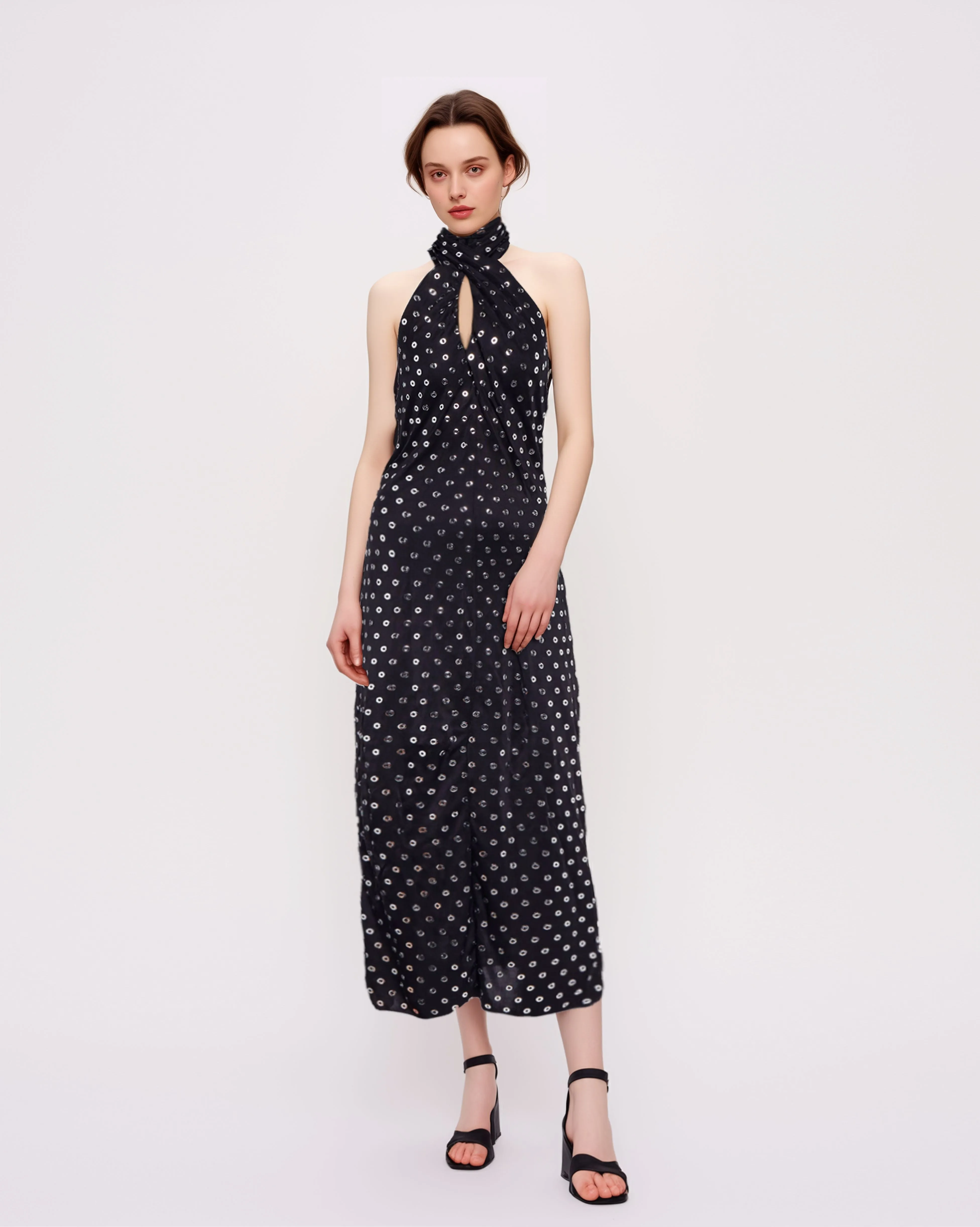 Black Halter Maxi Dress - Black sold by JW PEI