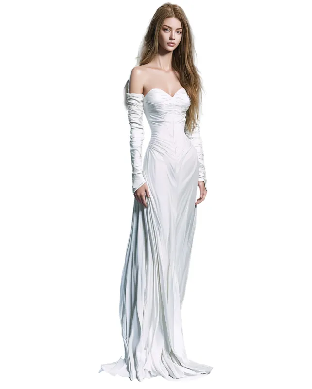 Olivia Chic Off-Shoulder Gown - White sold by JW PEI