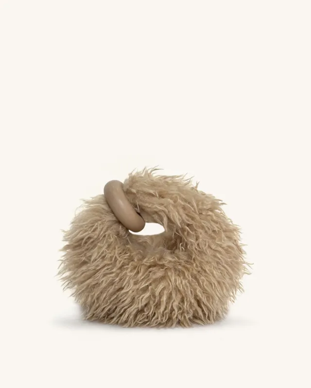 Abacus Faux Fur Mini Top Handle Bag - Light Brown sold by JW PEI