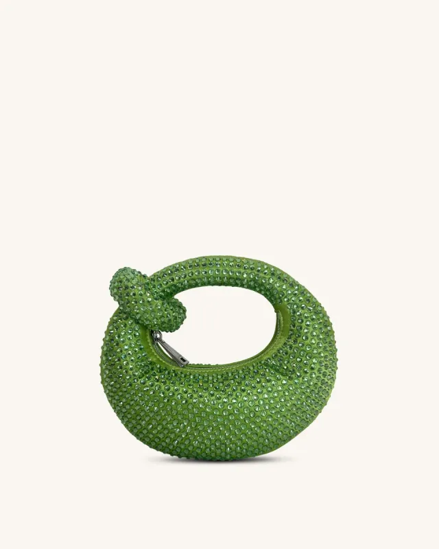 Abacus Artificial Crystal Mini Top Handle Bag - Green sold by JW PEI