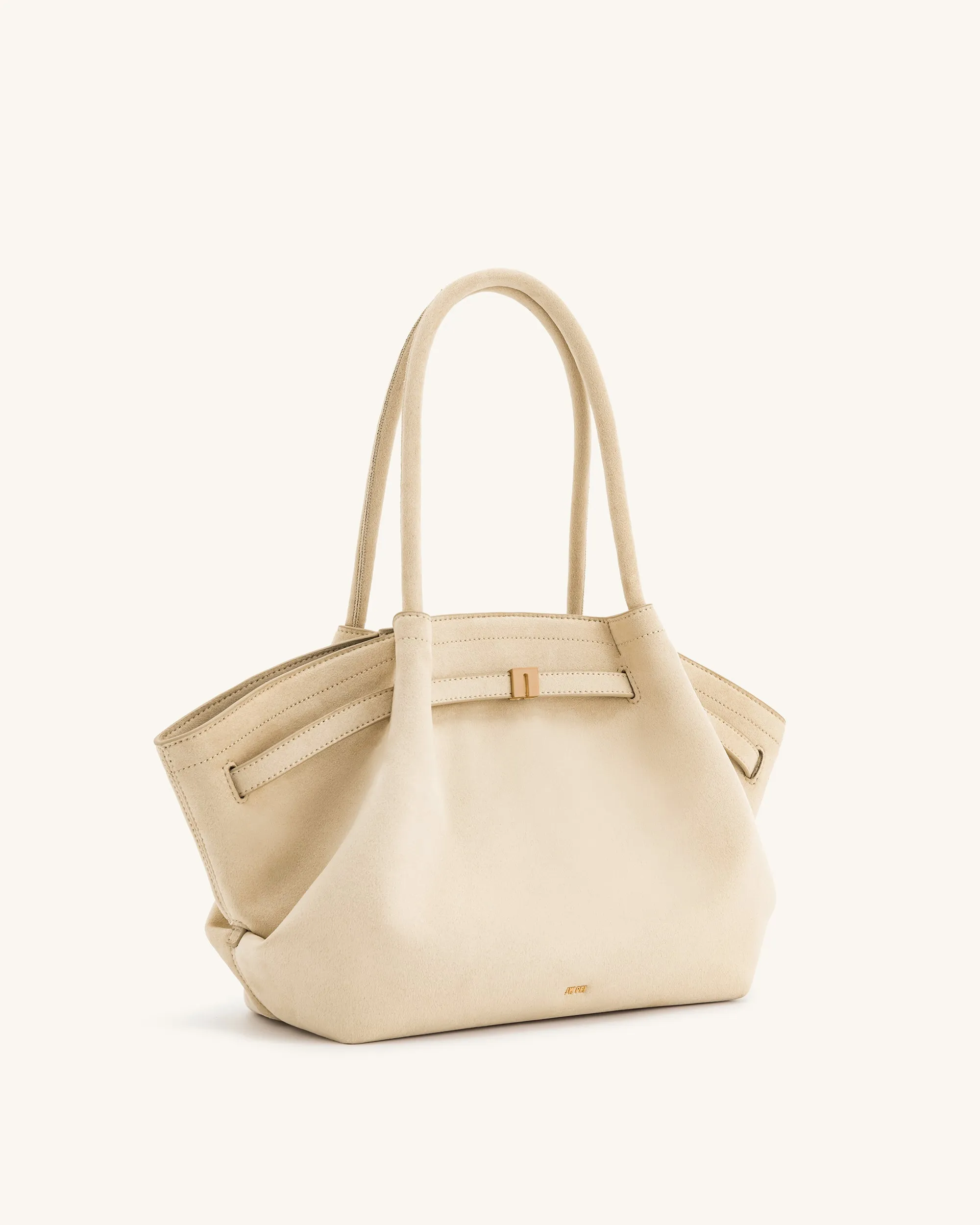 Hana Medium Faux Suede Tote Bag - Off White sold by JW PEI product image thumbnail 3