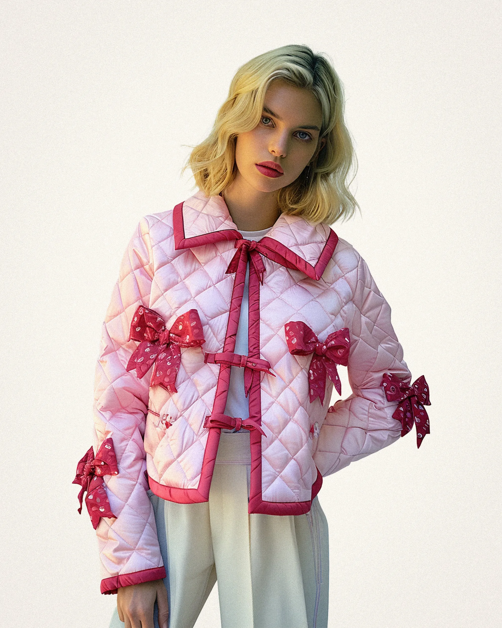 Glamorous Pink Bow Jacket - Pink sold by JW PEI