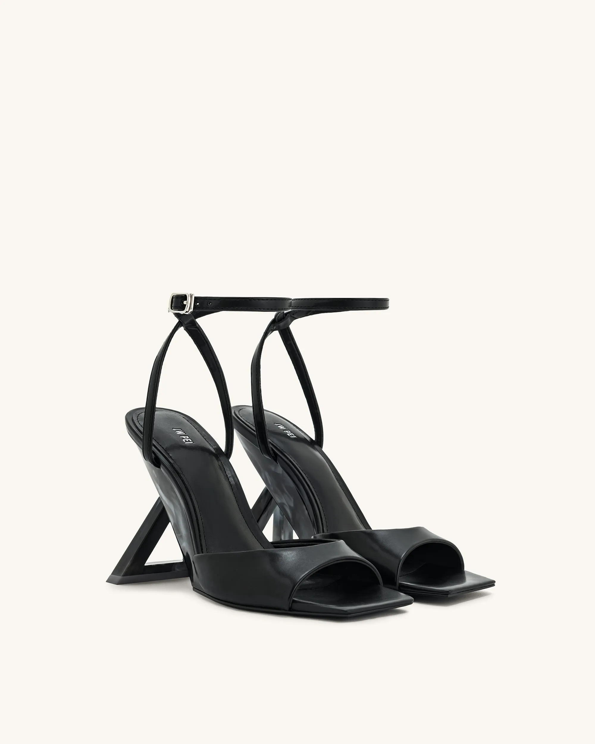 Hayden Triangle Wedge Sandals - Black sold by JW PEI