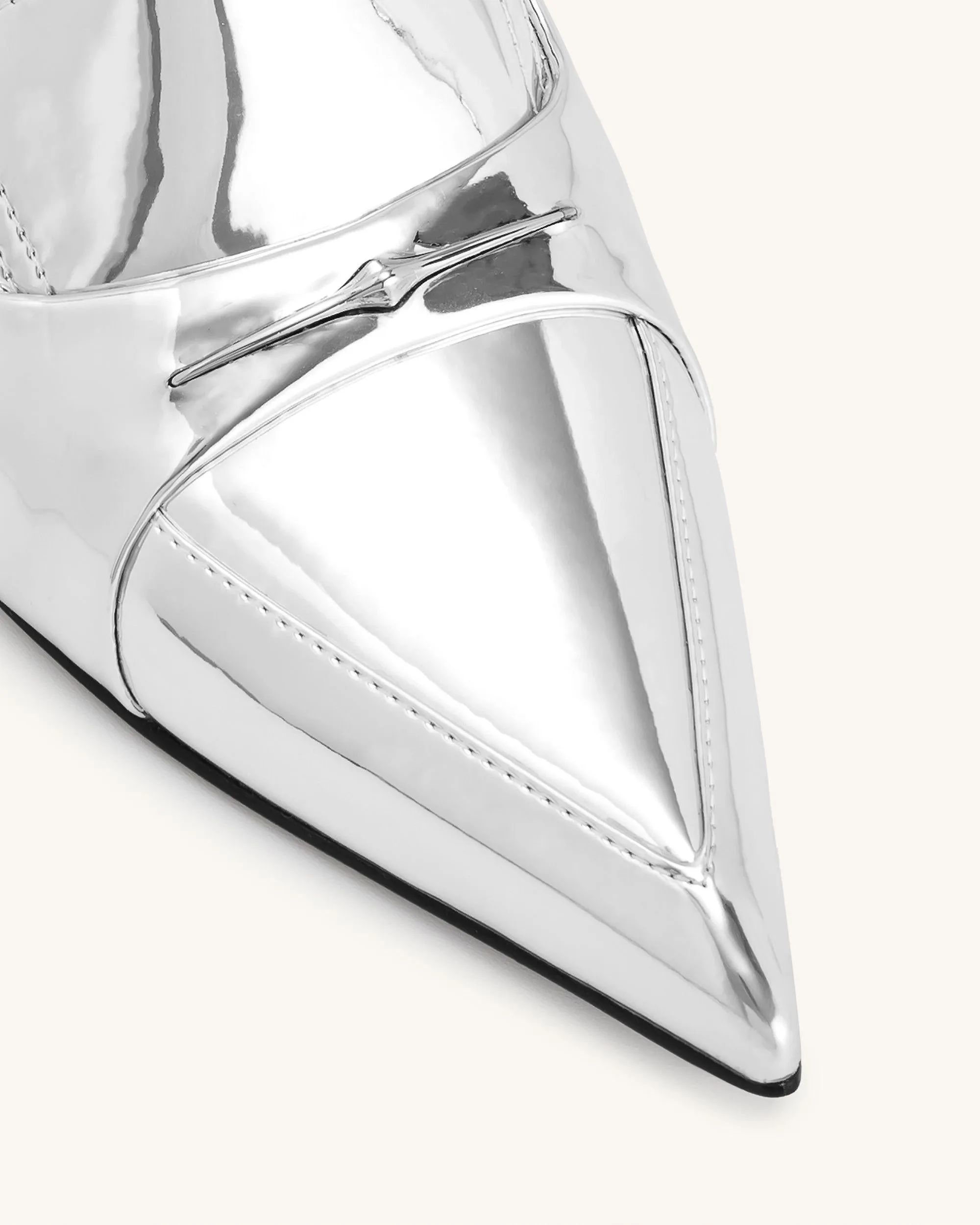 Carla Metallic Kitten Heel Pumps - Silver sold by JW PEI product image thumbnail 5