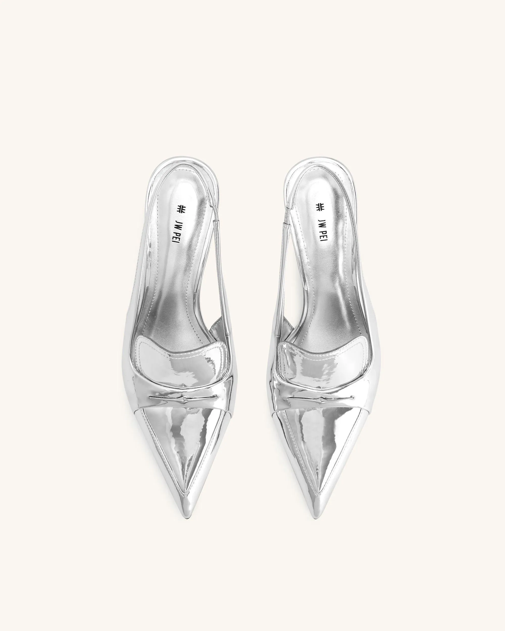 Carla Metallic Kitten Heel Pumps - Silver sold by JW PEI product image thumbnail 3