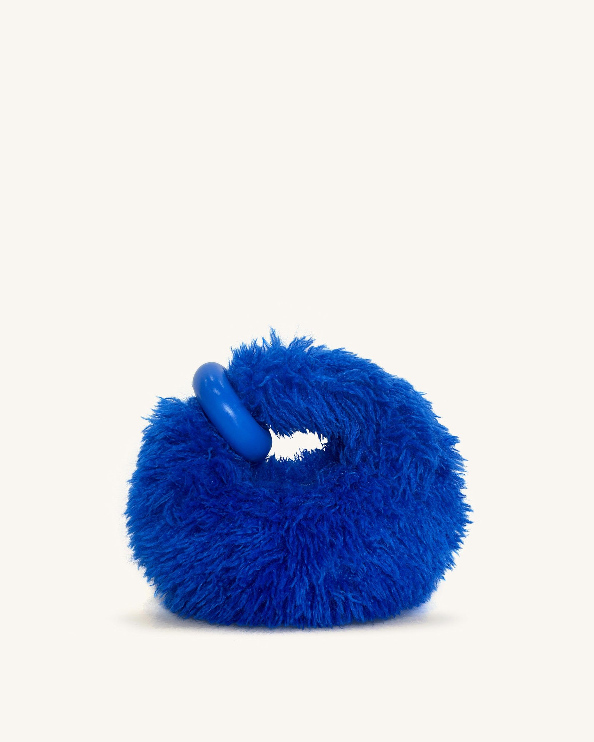 Abacus Faux Fur Mini Top Handle Bag - Blue sold by JW PEI
