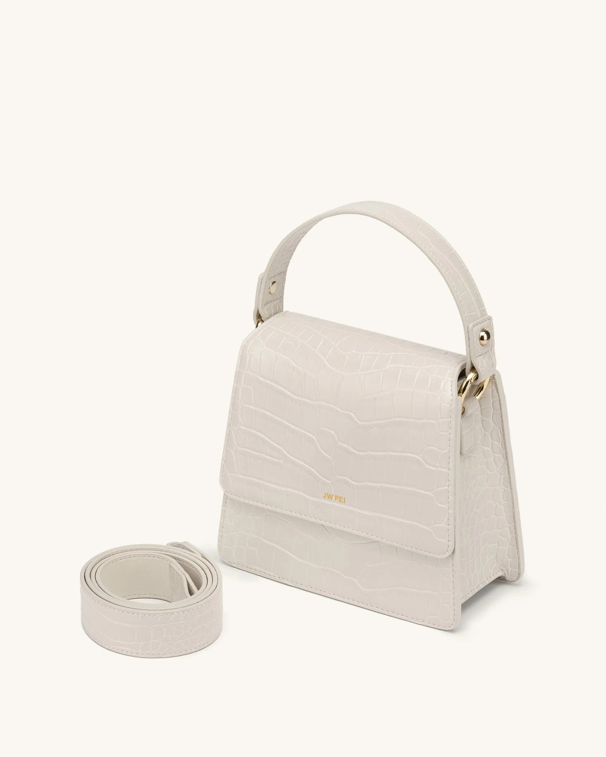 FAE Top Handle Crossbody - Ivory Croc sold by JW PEI product image thumbnail 2