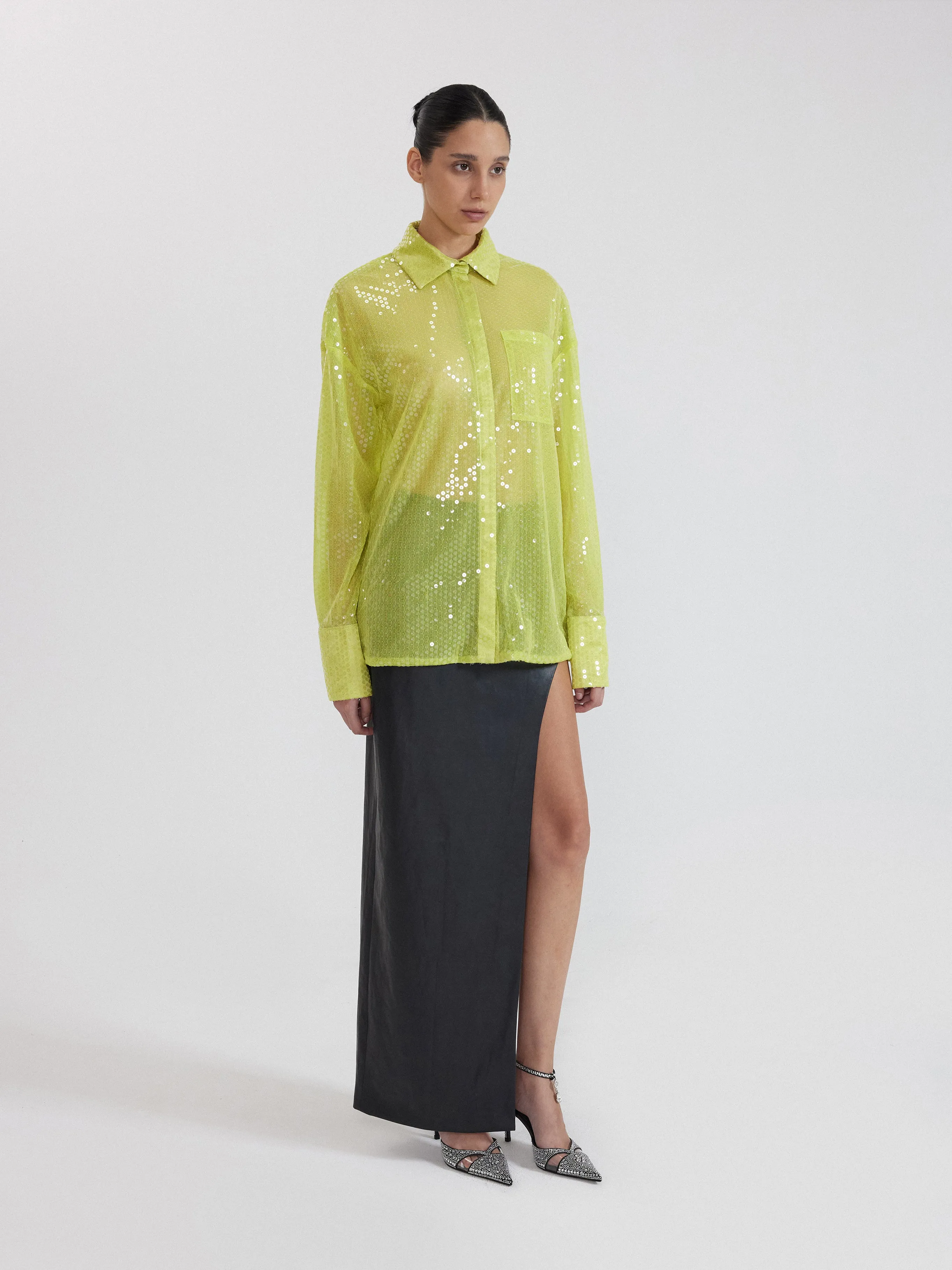 Yellow Sequin Shirt - Yellow sold by JW PEI product image thumbnail 2