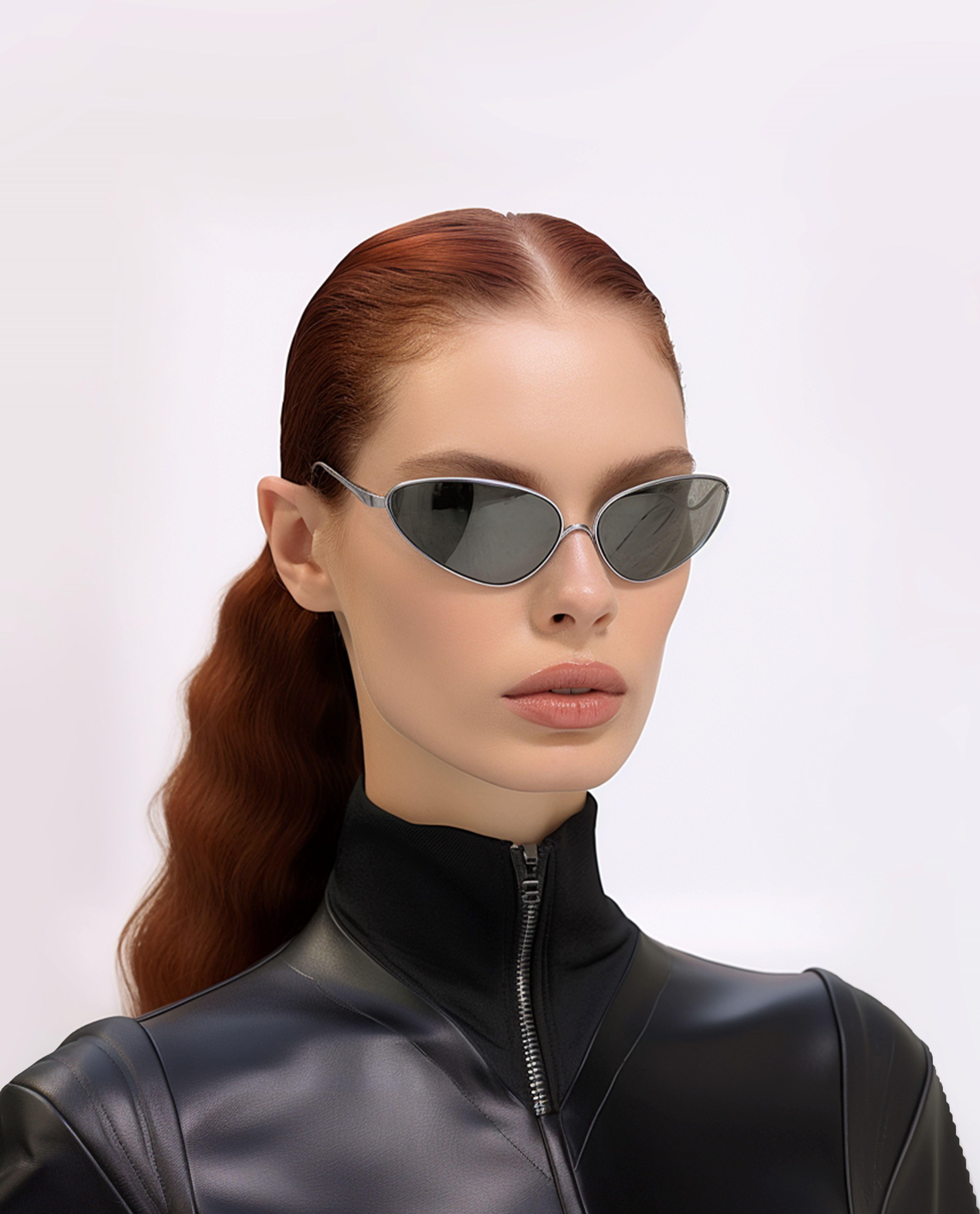 Oval Frame Sunglasses - Silver sold by JW PEI