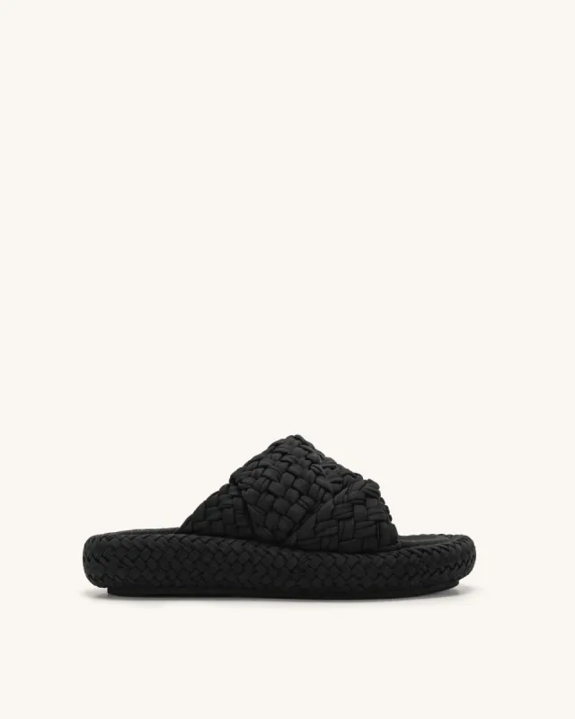 Lilah Woven Platform Sandal - Black sold by JW PEI
