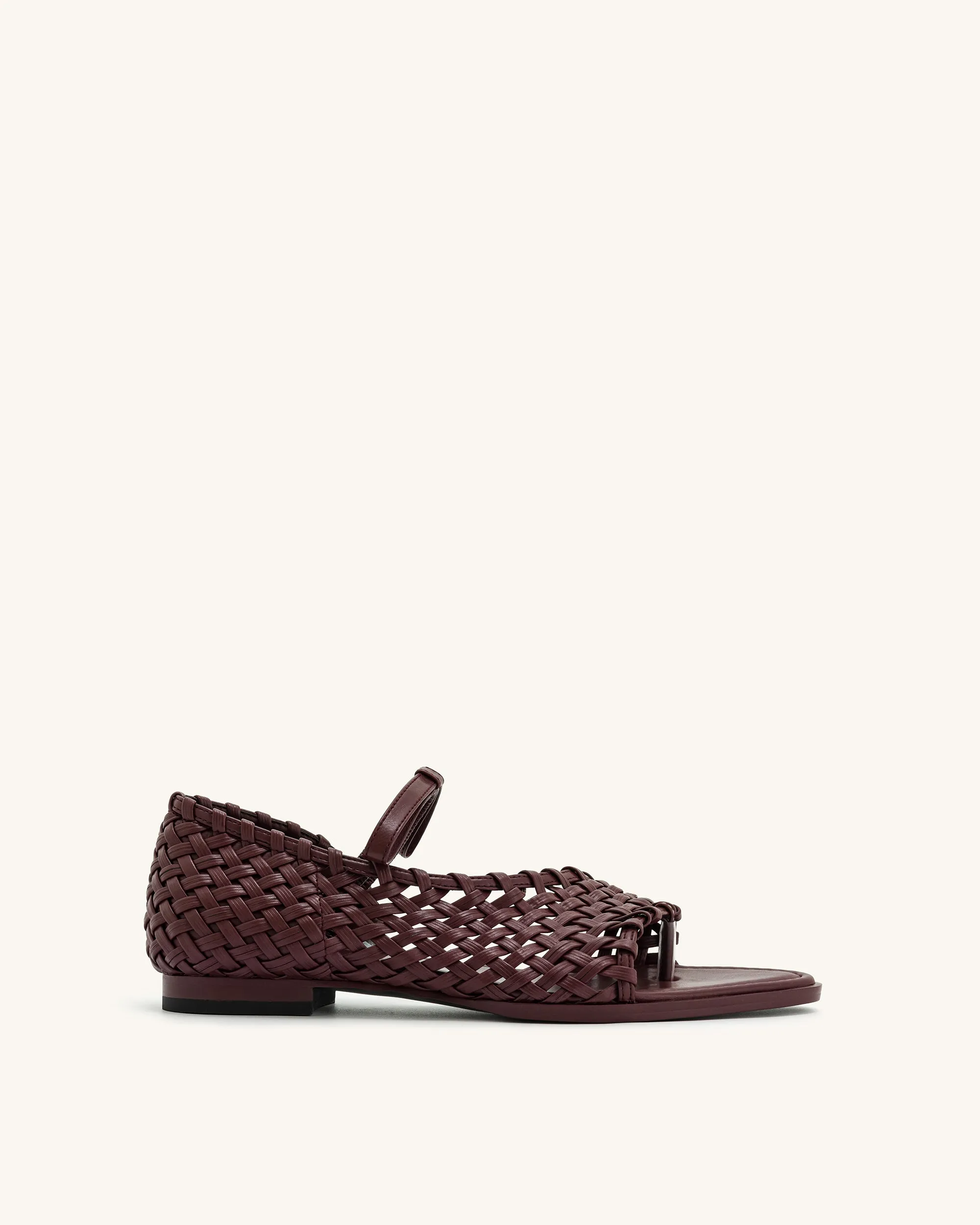 Jocelyn Weave Strap Flip-flops - Claret Red sold by JW PEI