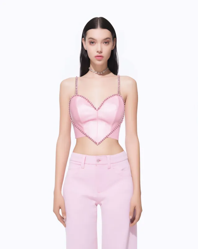 Pink Heart Shape Crop Top - Pink sold by JW PEI