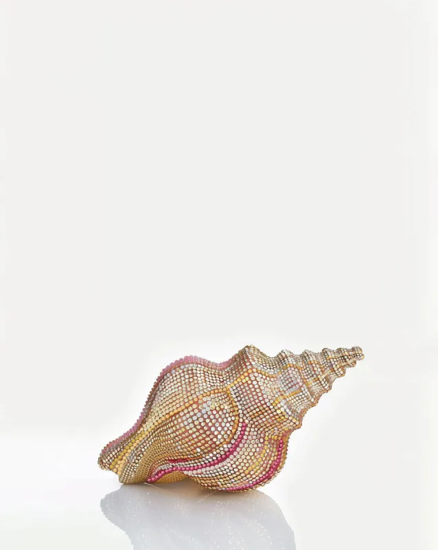 Conch Shape Faux Crystal Clutch - Gold sold by JW PEI