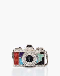 Camera Shape Faux Crystal Clutch - Silver sold by JW PEI