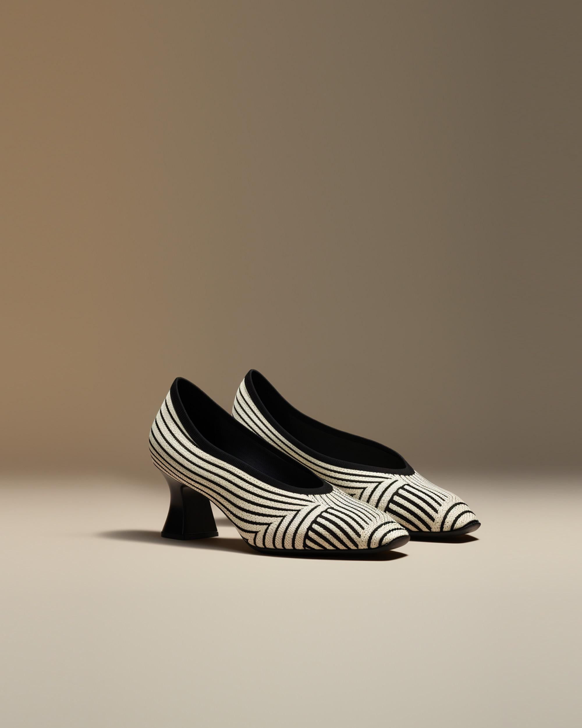 Stripes Fly-knit Pumps-White sold by JW PEI