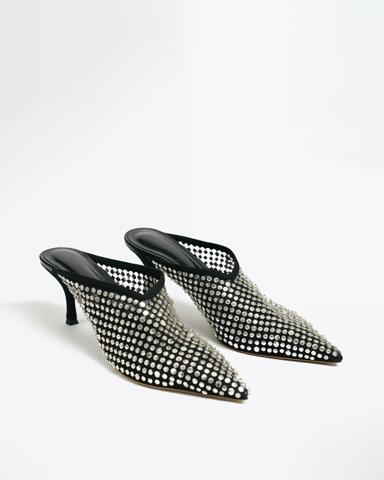 Mia Rhinestone Mules - Black sold by JW PEI