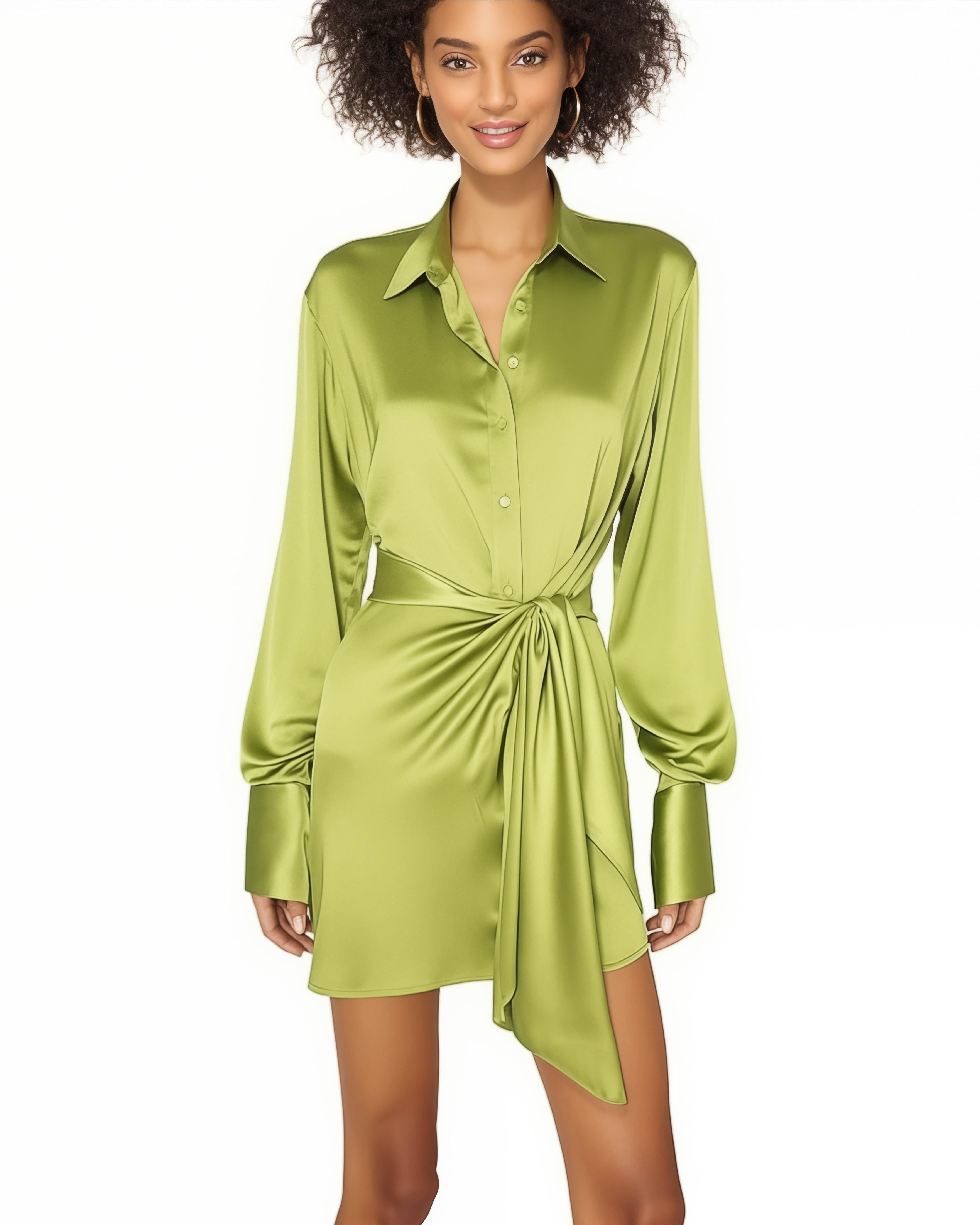 Classic Shirt Dress - Green sold by JW PEI