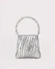 Elegant Pearl Satin Top Handle Bag - Silver sold by JW PEI