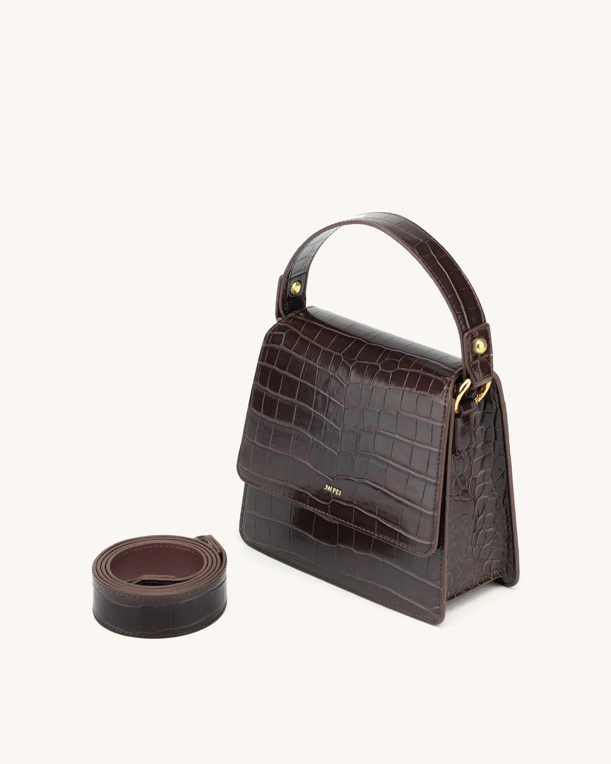 FAE Top Handle Crossbody - Nutella Croc sold by JW PEI product image thumbnail 2