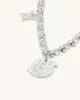 Cosmos Round Multi Charm Necklace - 18ct White Gold Plated & White Zircon sold by JW PEI