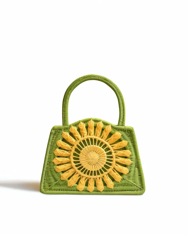 Sunflower Woven Bag - Green and Yellow sold by JW PEI