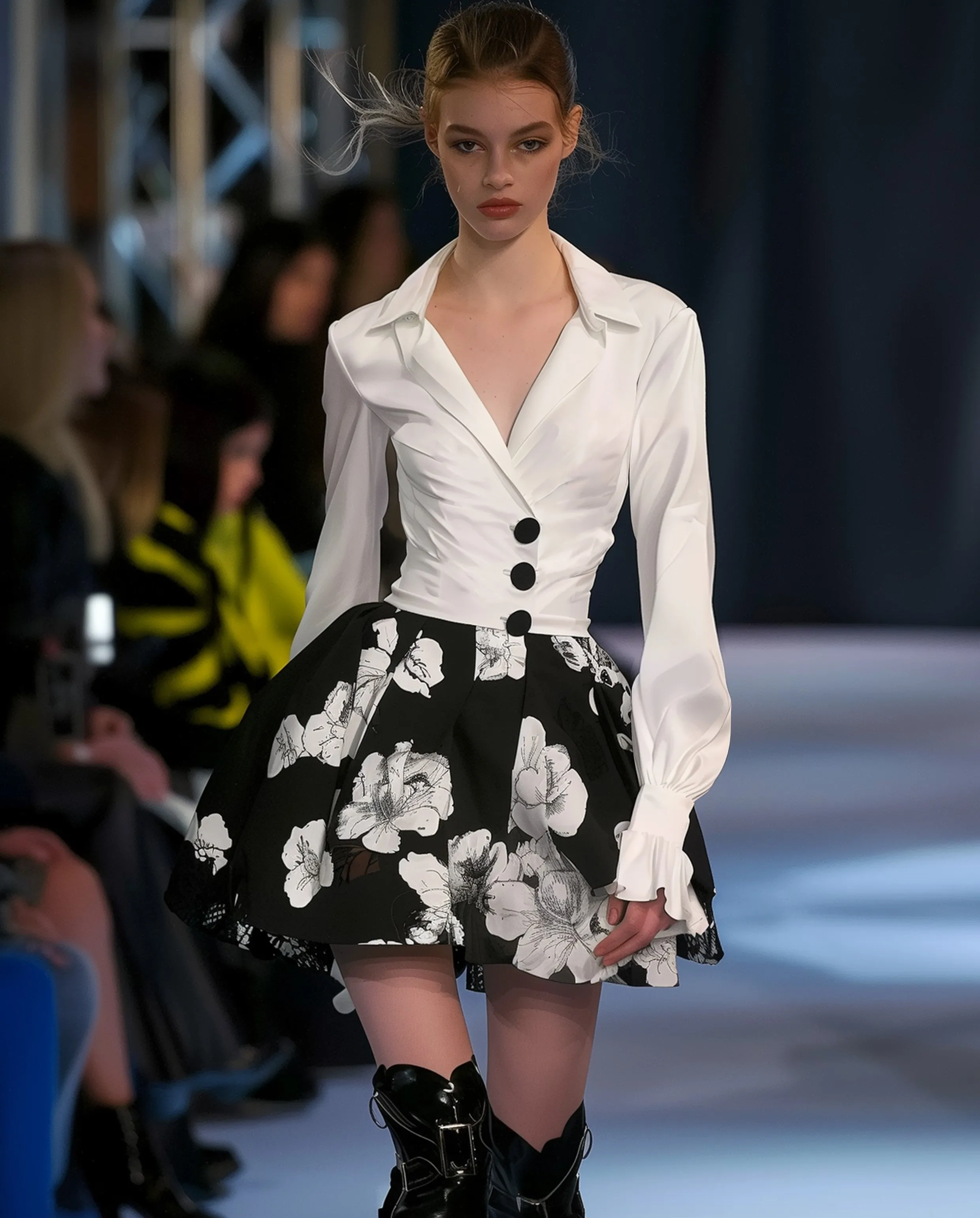 Emma Floral Mini Dress - Black/White sold by JW PEI