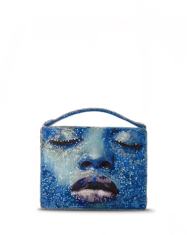 Ariana Face Art Clutch - Blue sold by JW PEI