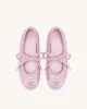 Erika Topstitching lace-up ballet Flats- Pink sold by JW PEI