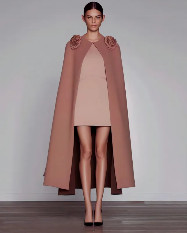 Ivy Cape Dress - Nude made by JW PEI