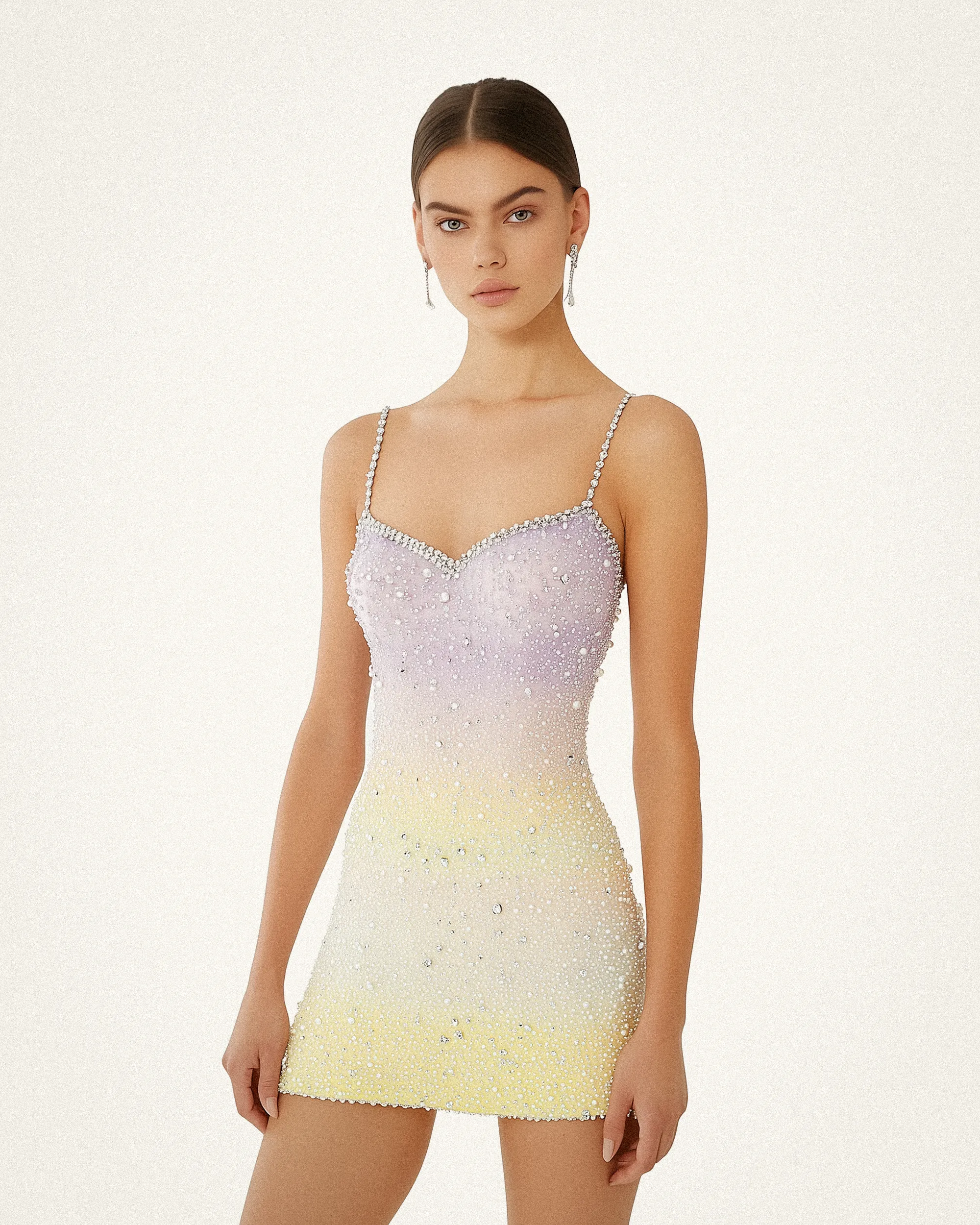Sophia Crystal Embellished Mini Dress - Multicolor sold by JW PEI