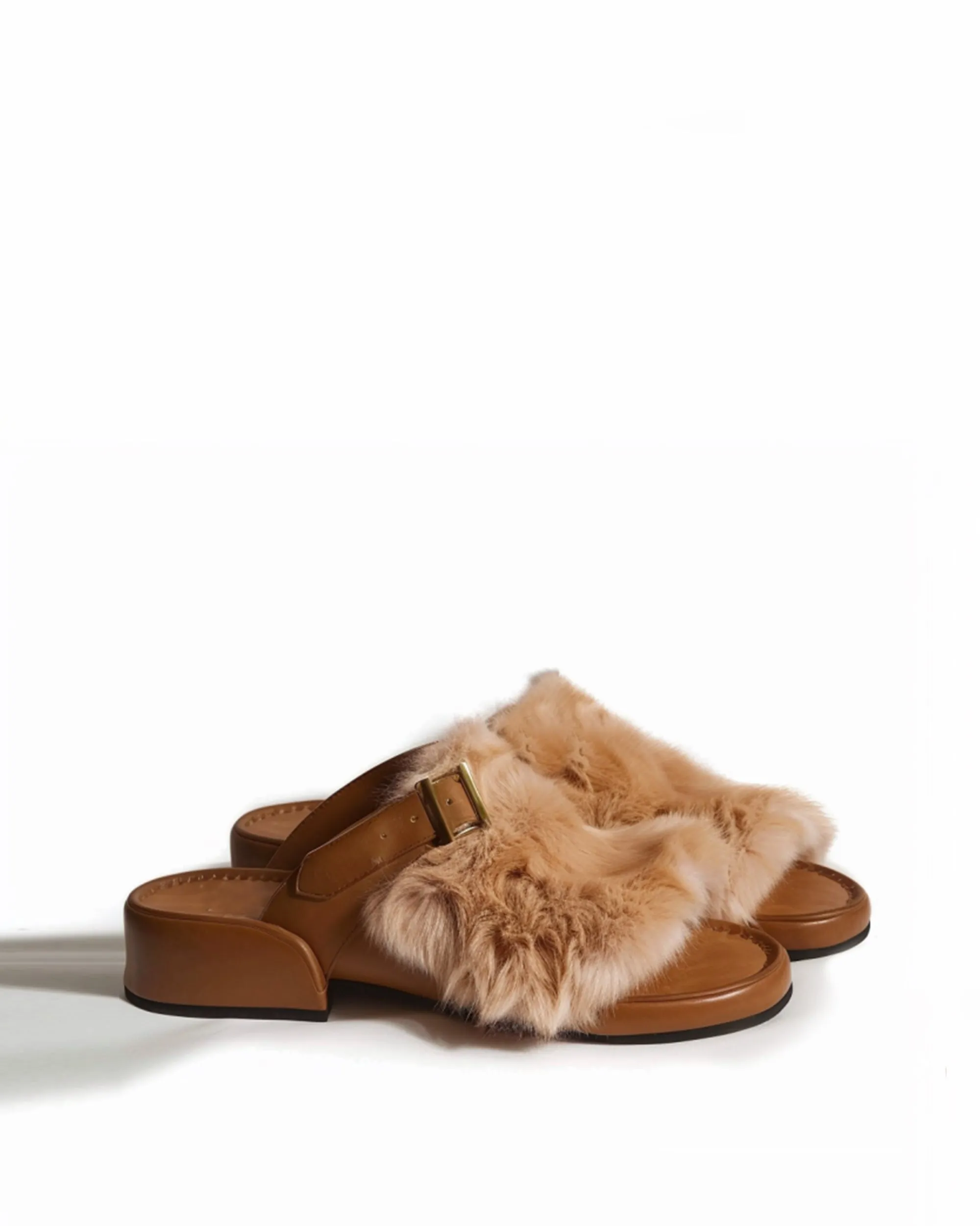 Lily Faux Fur Slippers - Brown sold by JW PEI