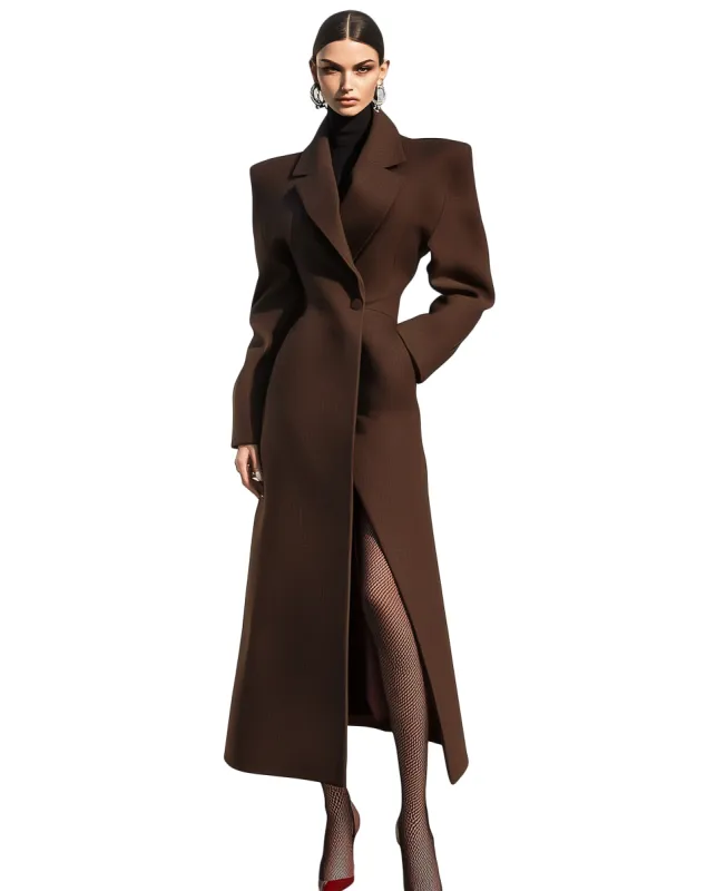 Ava Tailored Wool Blend Overcoat - Brown sold by JW PEI
