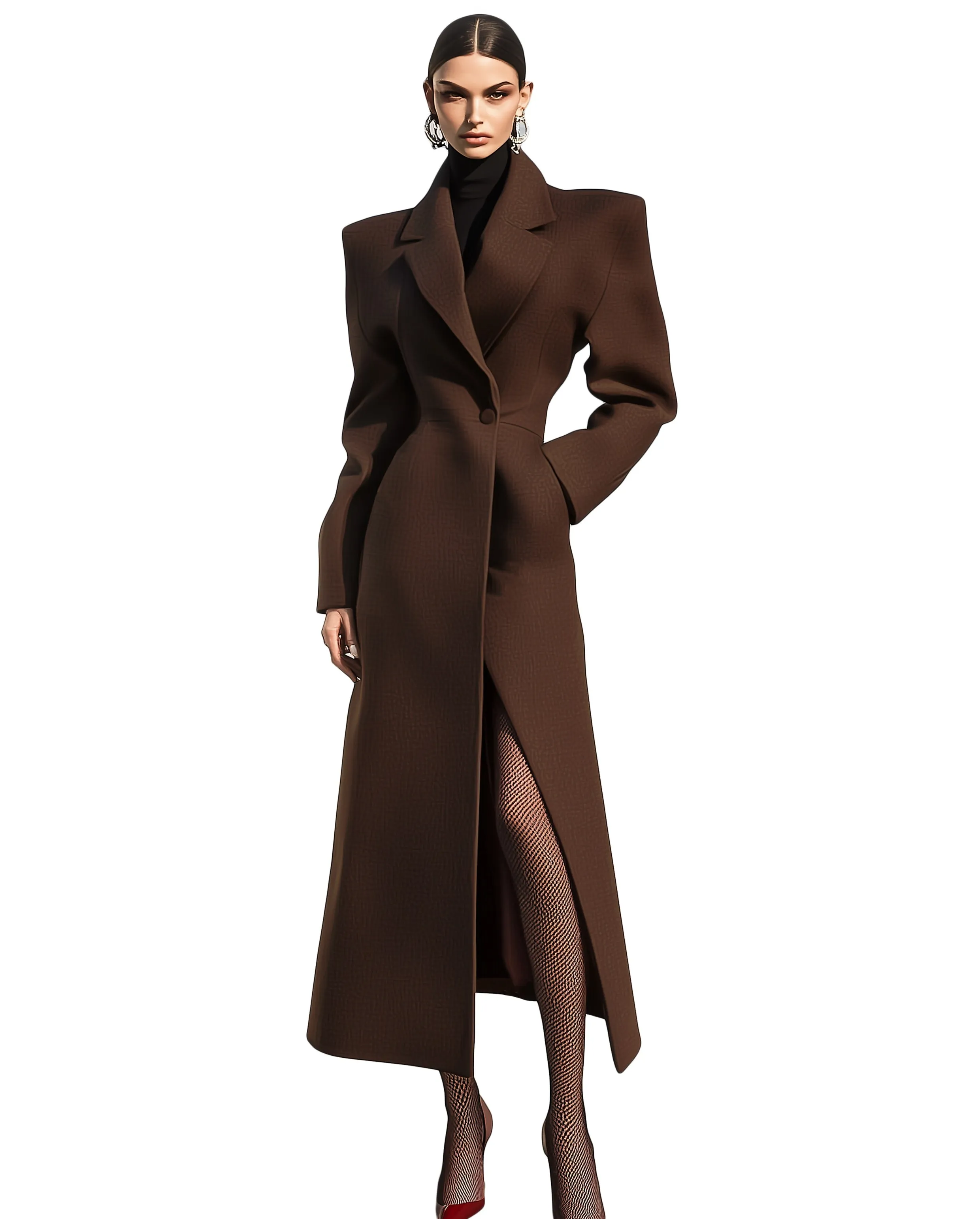 Ava Tailored Wool Blend Overcoat - Brown sold by JW PEI