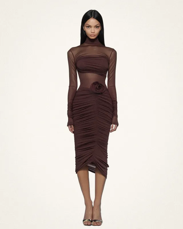 Belly Floral Mini Dress - Burgundy sold by JW PEI