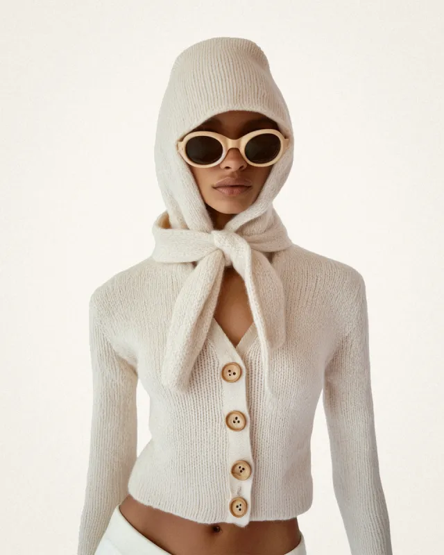 Fiona Hooded Knit Cardigan - Cream sold by JW PEI