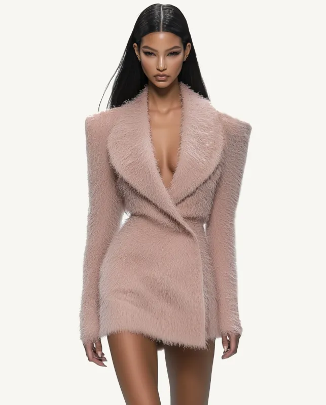 Naomi Faux Fur Coat - Pink sold by JW PEI