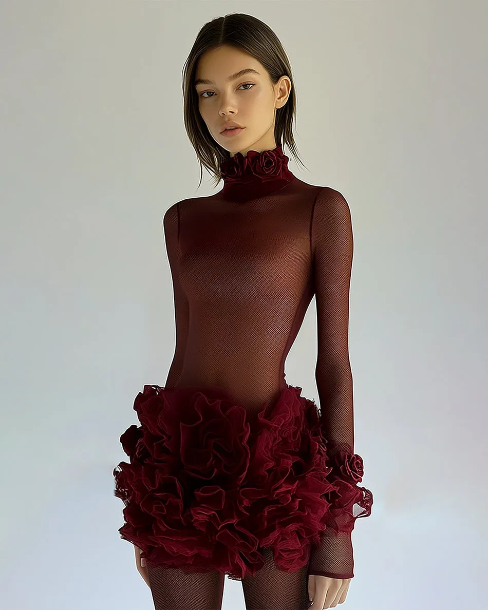 Rose Petal Mini Dress - Red sold by JW PEI