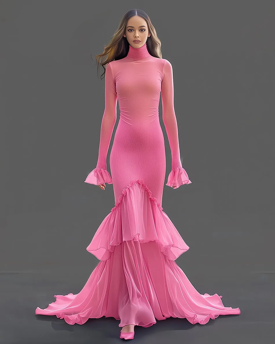 Aurora Flounce Hem Gown - Pink sold by JW PEI