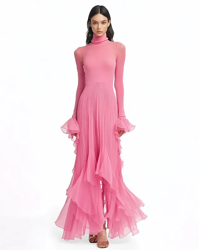 Lydia Flowing Layered Maxi Dress - Pink sold by JW PEI