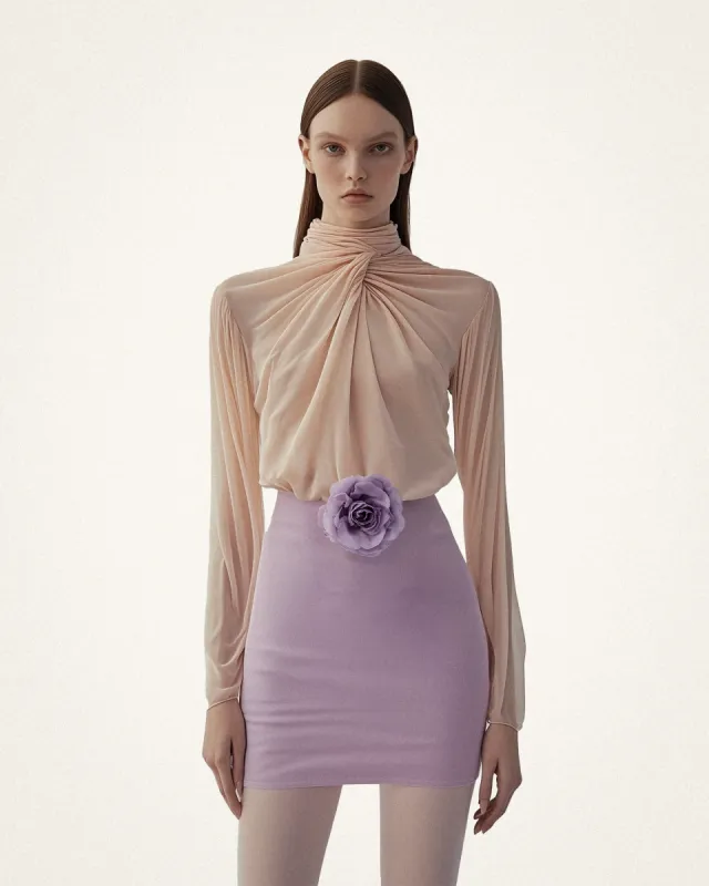 Eva Ruched Violet Skirt - Purple sold by JW PEI